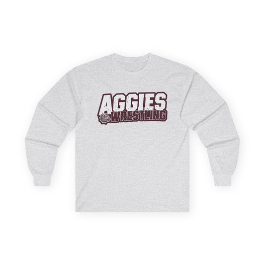 Adult Long Sleeve Tee \ Hamilton Aggies Wrestling \ HAW3