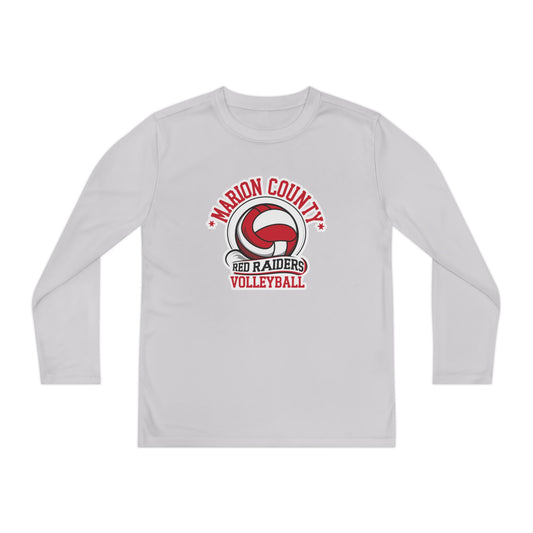 Youth Long Sleeve Tee \ Marion County Red Raiders Volleyball \ MCV1