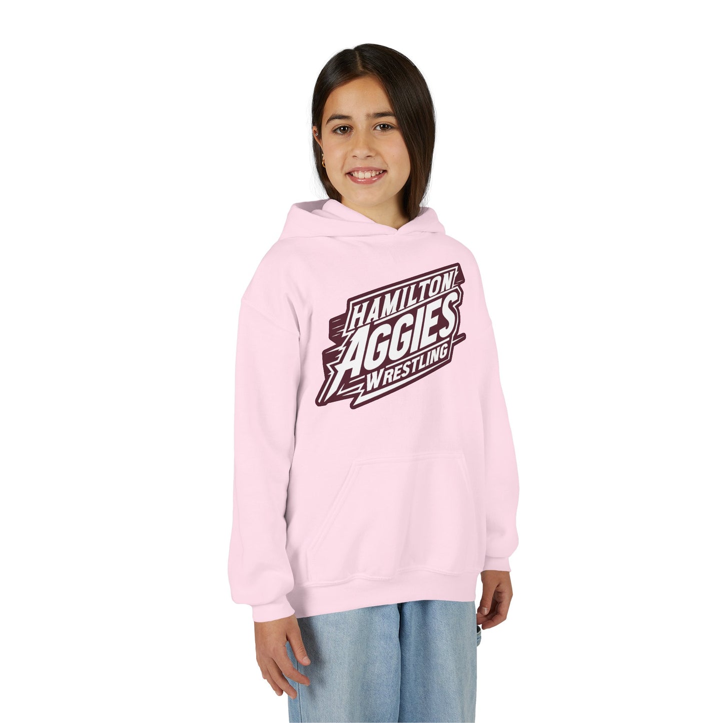 Youth Hoodie Sweatshirt \ Hamilton Aggies Wrestling \ HAW1