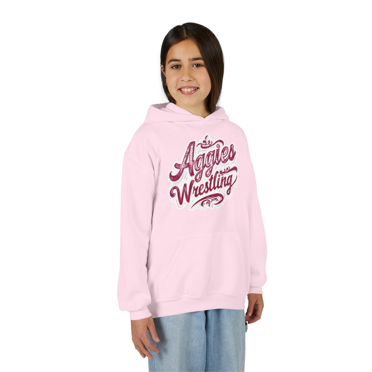 Youth Hoodie Sweatshirt \ Hamilton Aggies Wrestling \ HAWG2