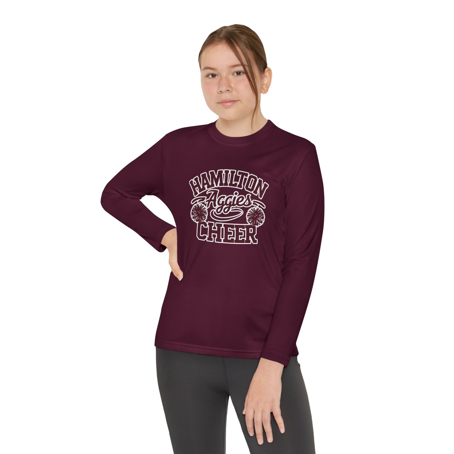 Youth Long Sleeve Tee \ Hamilton Aggies Cheer \ Style HAC2