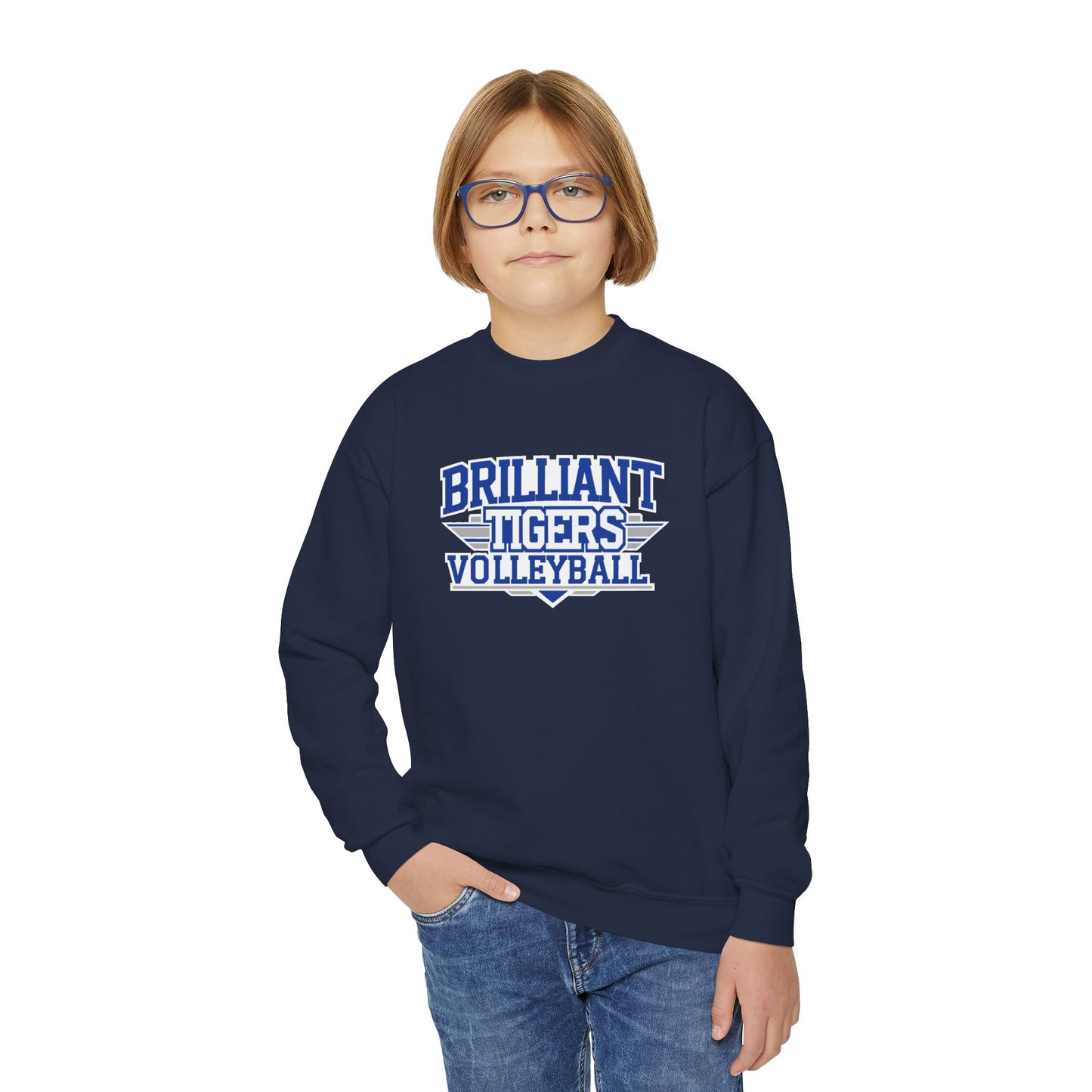 Youth Crewneck Sweatshirt \ Brilliant Tigers Volleyball \ BTV2