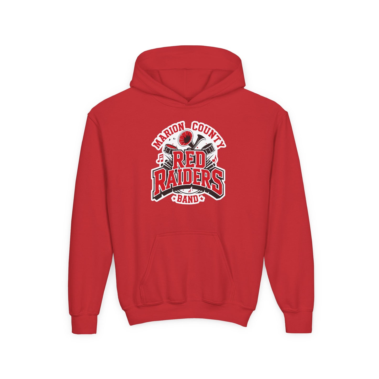 Youth Hoodie Sweatshirt \ Marion County Red Raiders Band \ MCB2