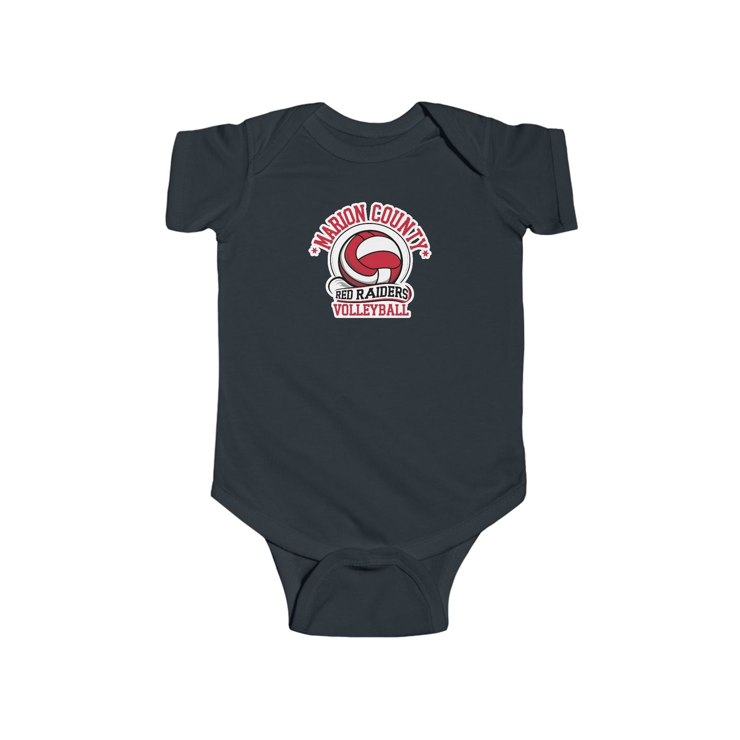Short Sleeve Baby Bodysuit \ Marion County Red Raiders Volleyball \ MCV1