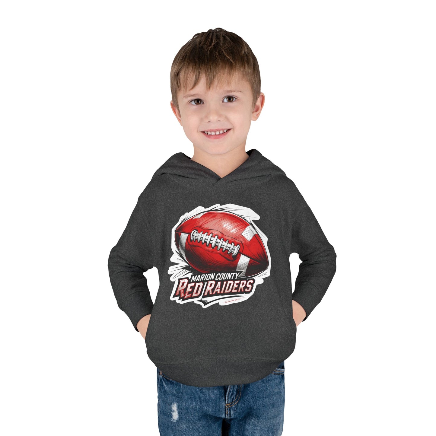 Toddler Hoodie Sweatshirt \ Marion County Red Raiders Football \ MCF1