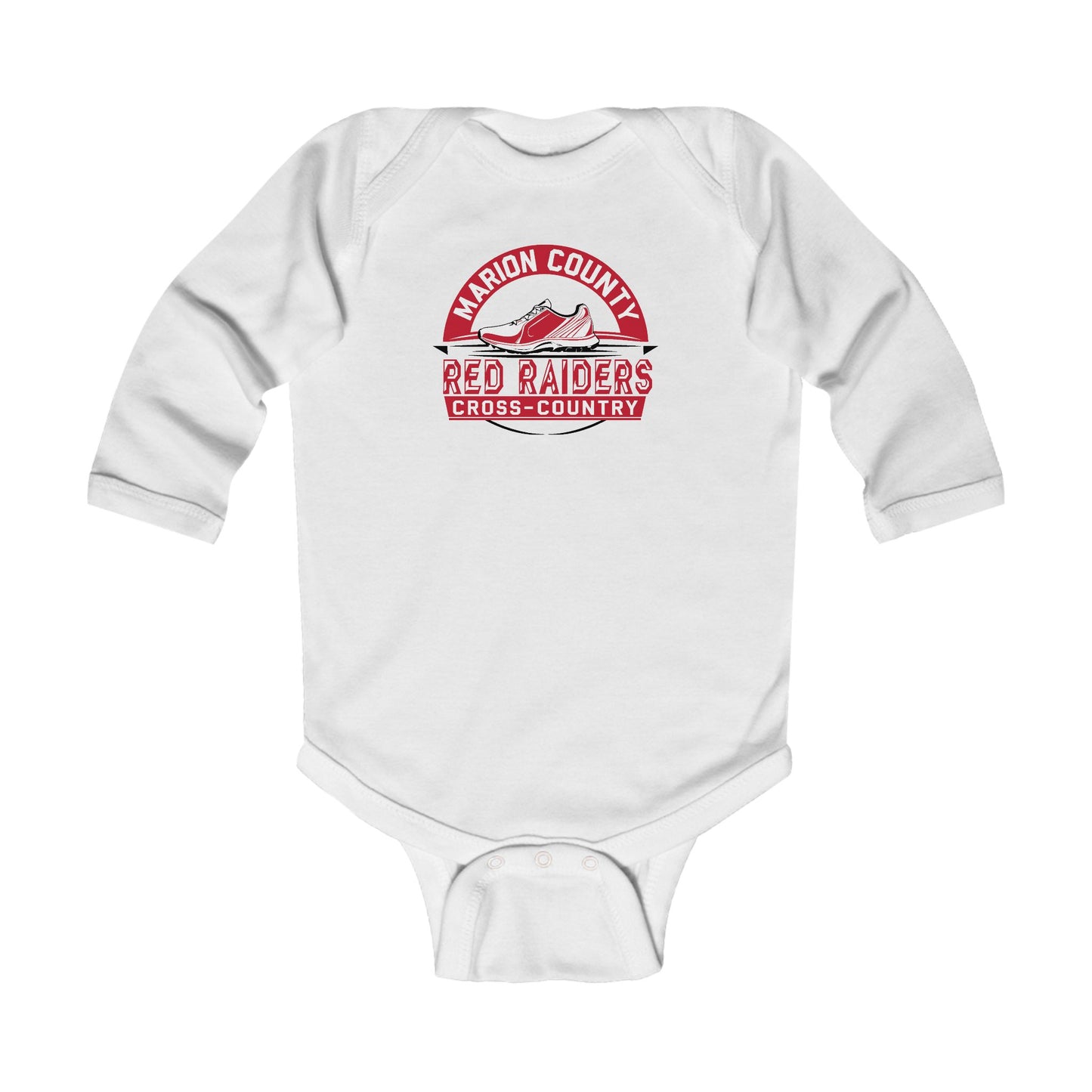 Long Sleeve Baby Bodysuit \ Marion County Red Raiders Cross-Country \ MCCC1