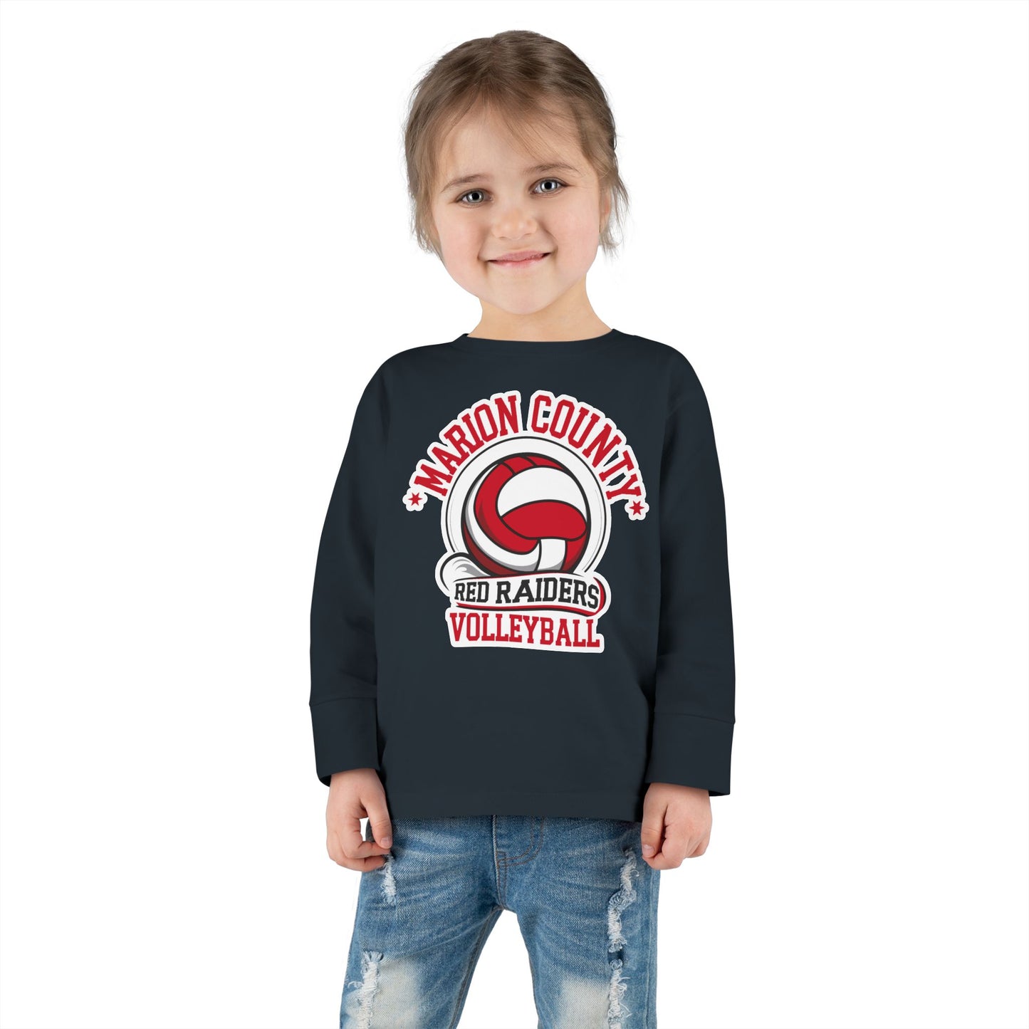 Toddler Long Sleeve Tee \ Marion County Red Raiders Volleyball \ MCV1
