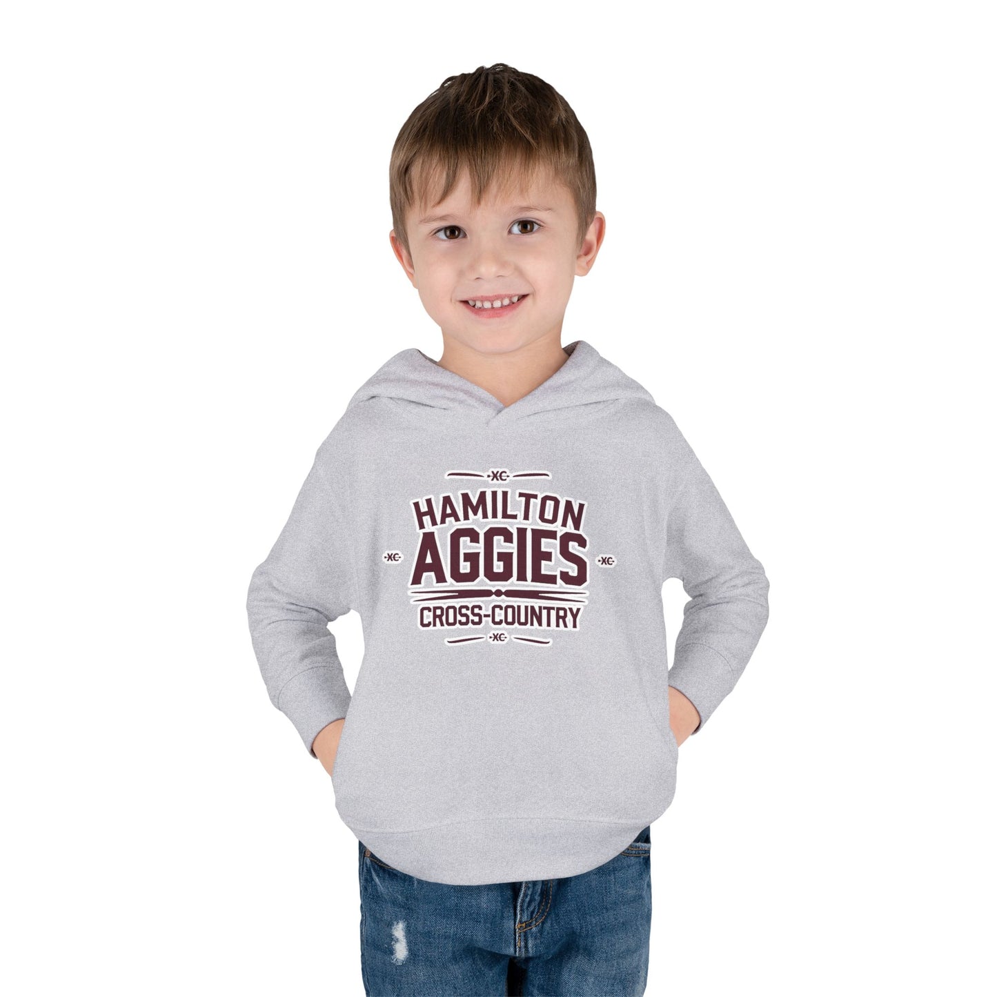 Toddler Hoodie Sweatshirt \ Hamilton Aggies Cross-Country \ HCC1