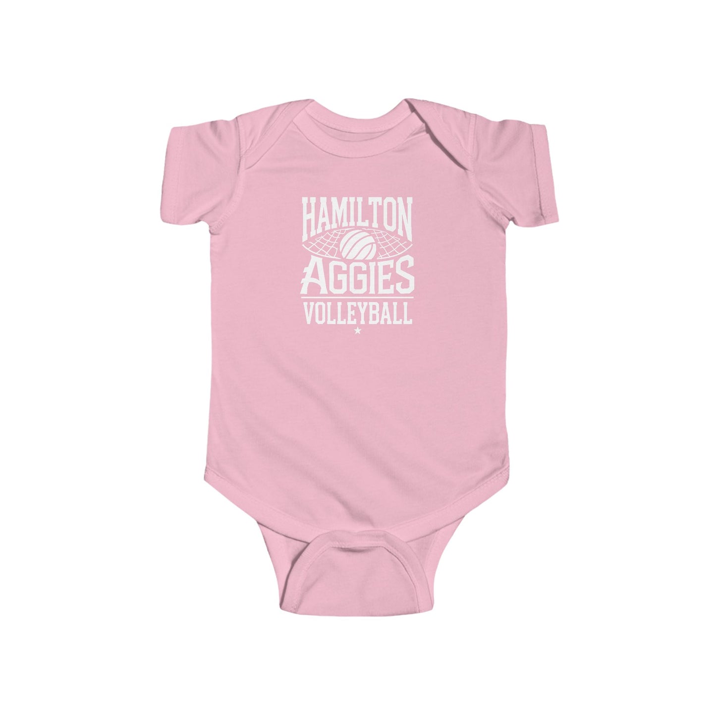 Short Sleeve Baby Bodysuit \ Hamilton Aggies Volleyball \ HAV2