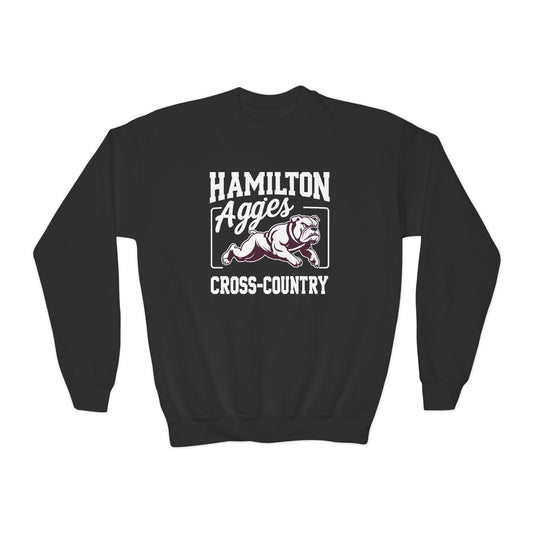 Youth Crewneck Sweatshirt \ Hamilton Aggies Cross-Country \ HCC2
