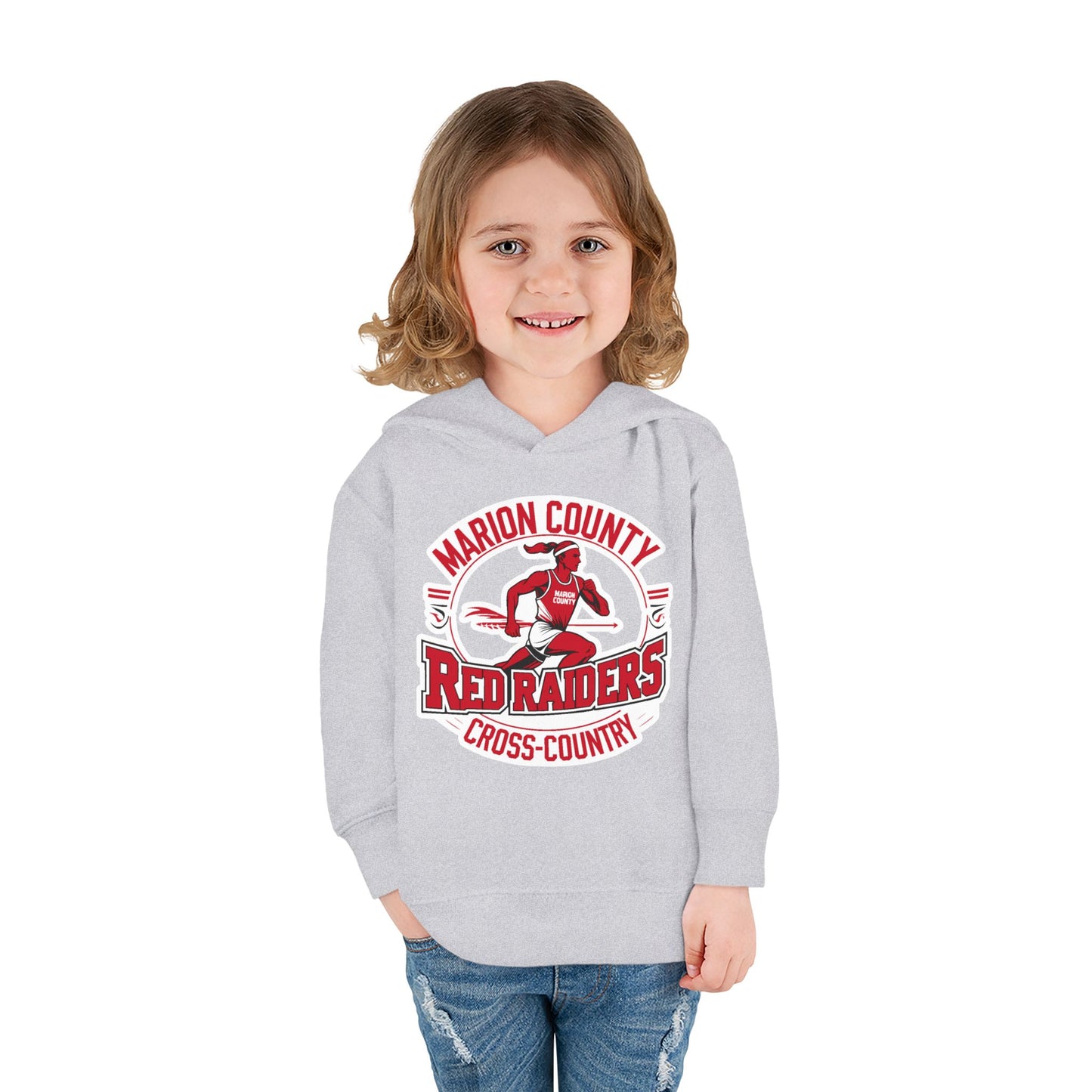 Toddler Hoodie Sweatshirt \ Marion County Red Raiders Cross-Country \ MCCC2