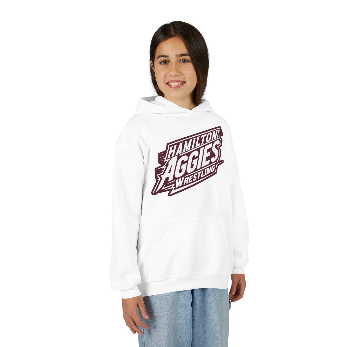 Youth Hoodie Sweatshirt \ Hamilton Aggies Wrestling \ HAW1
