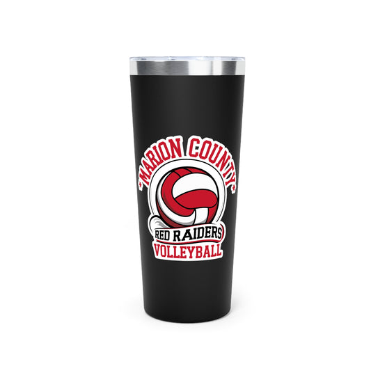 22oz Copper Insulated Tumbler \ Marion County Red Raiders Volleyball \ MCV1