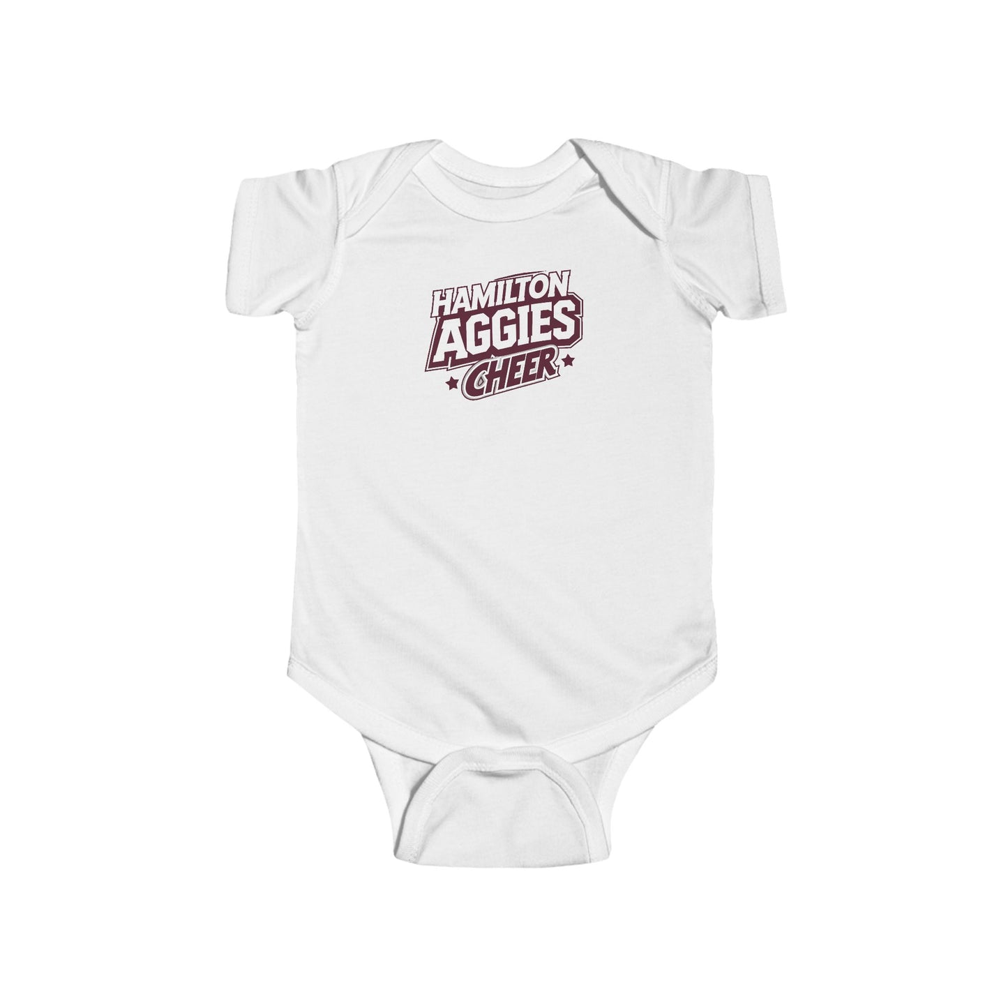 Short Sleeve Baby Bodysuit \ Hamilton Aggies Cheer \ HAC1