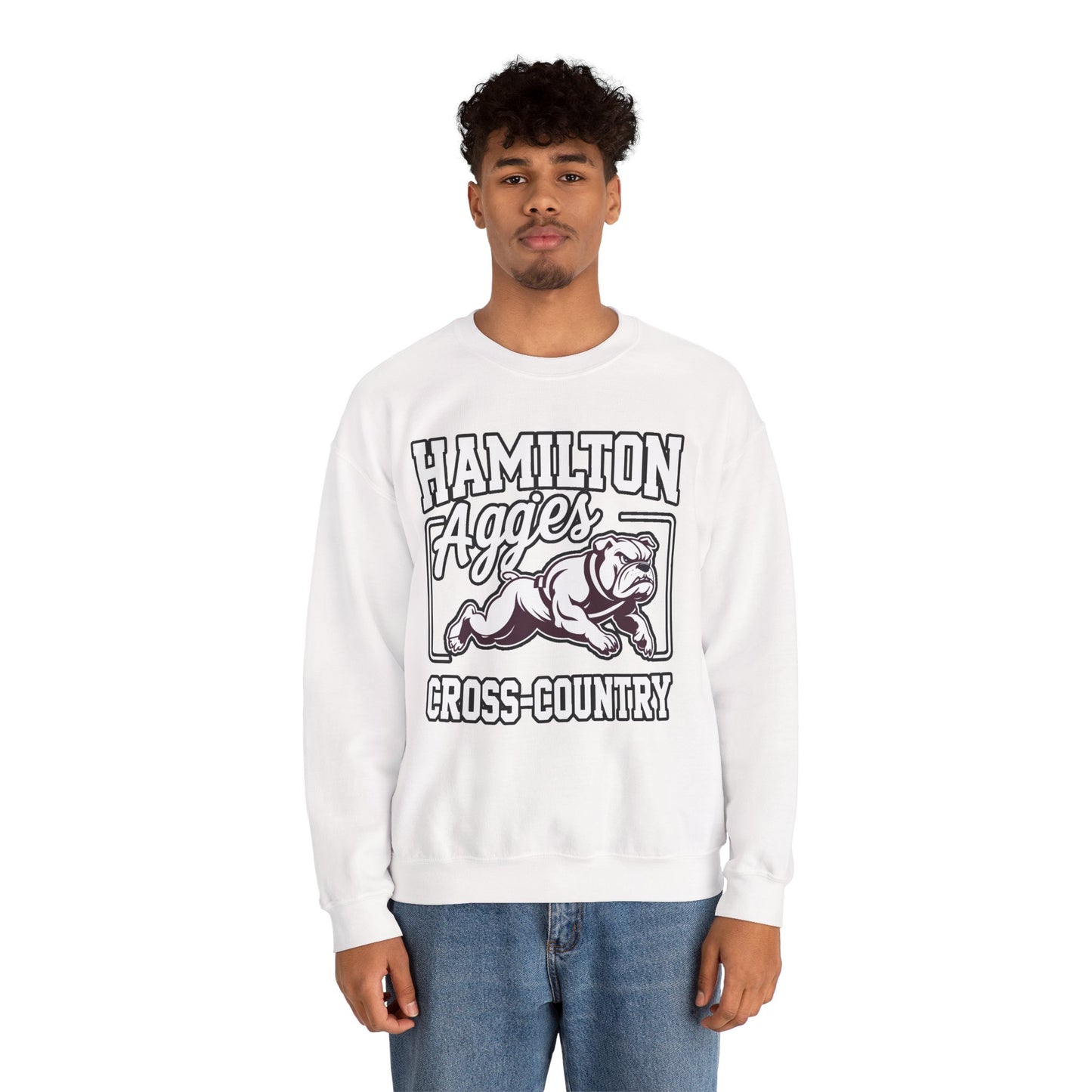 Adult Crewneck Sweatshirt \ Hamilton Aggies Cross-Country \ HCC2