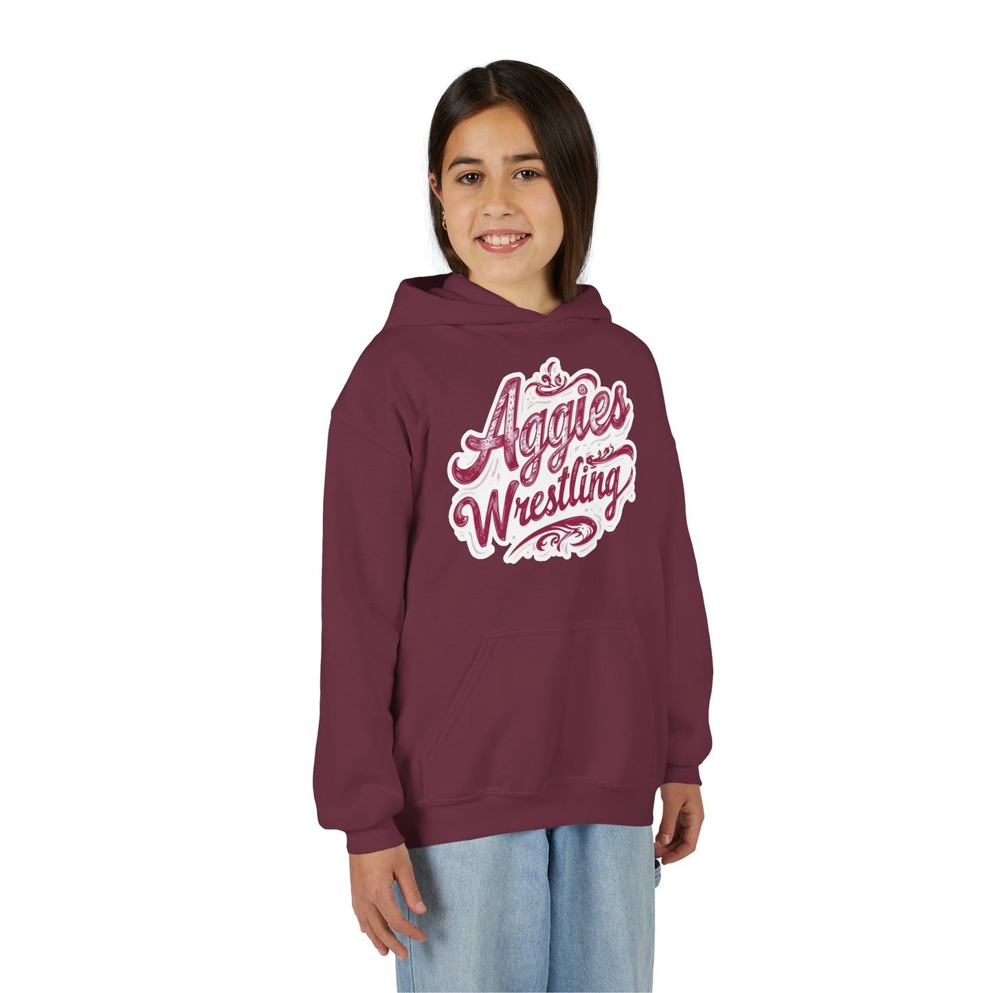 Youth Hoodie Sweatshirt \ Hamilton Aggies Wrestling \ HAWG2
