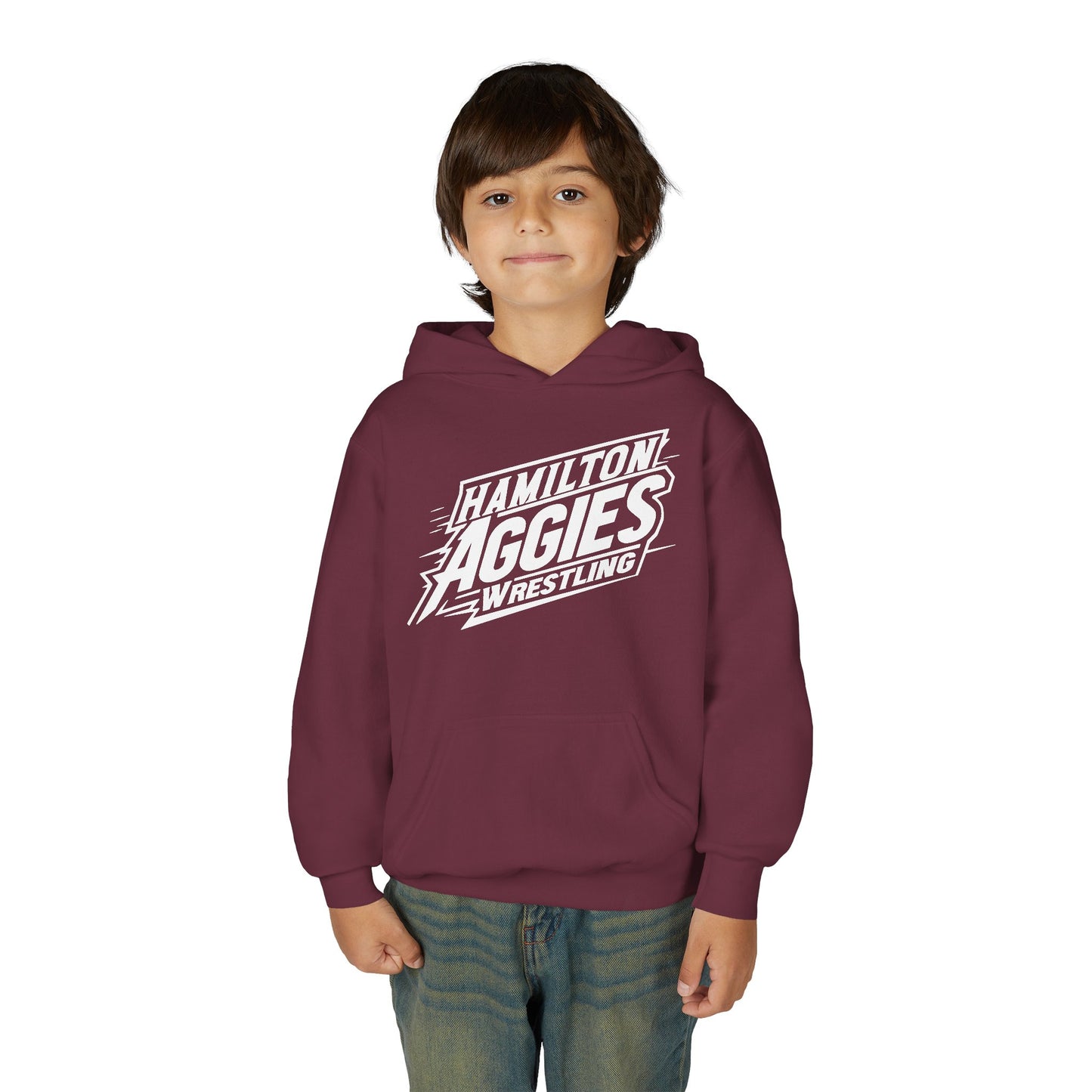 Youth Hoodie Sweatshirt \ Hamilton Aggies Wrestling \ HAW1