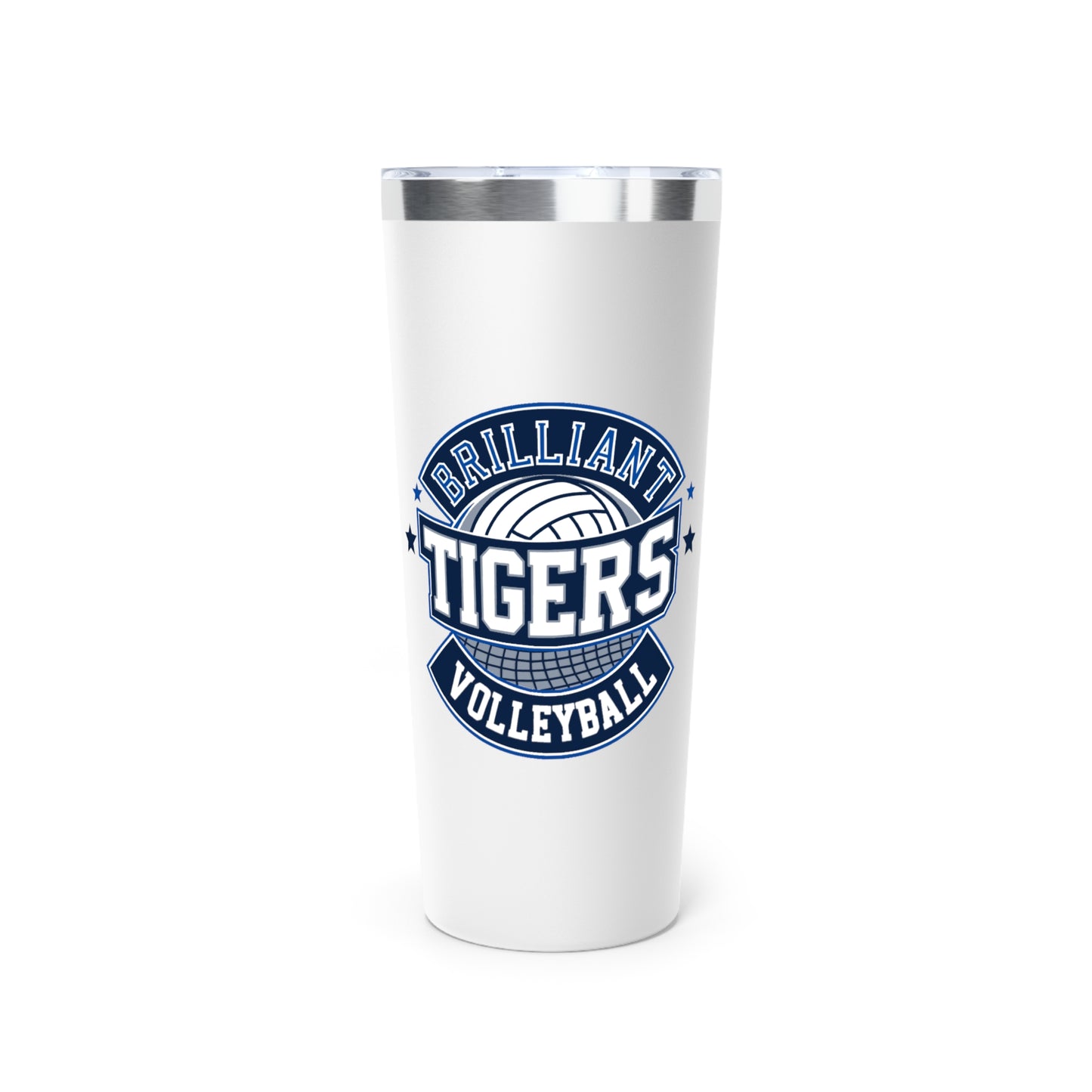 22oz Copper Insulated Tumbler \ Brilliant Tigers Volleyball \ BTV1