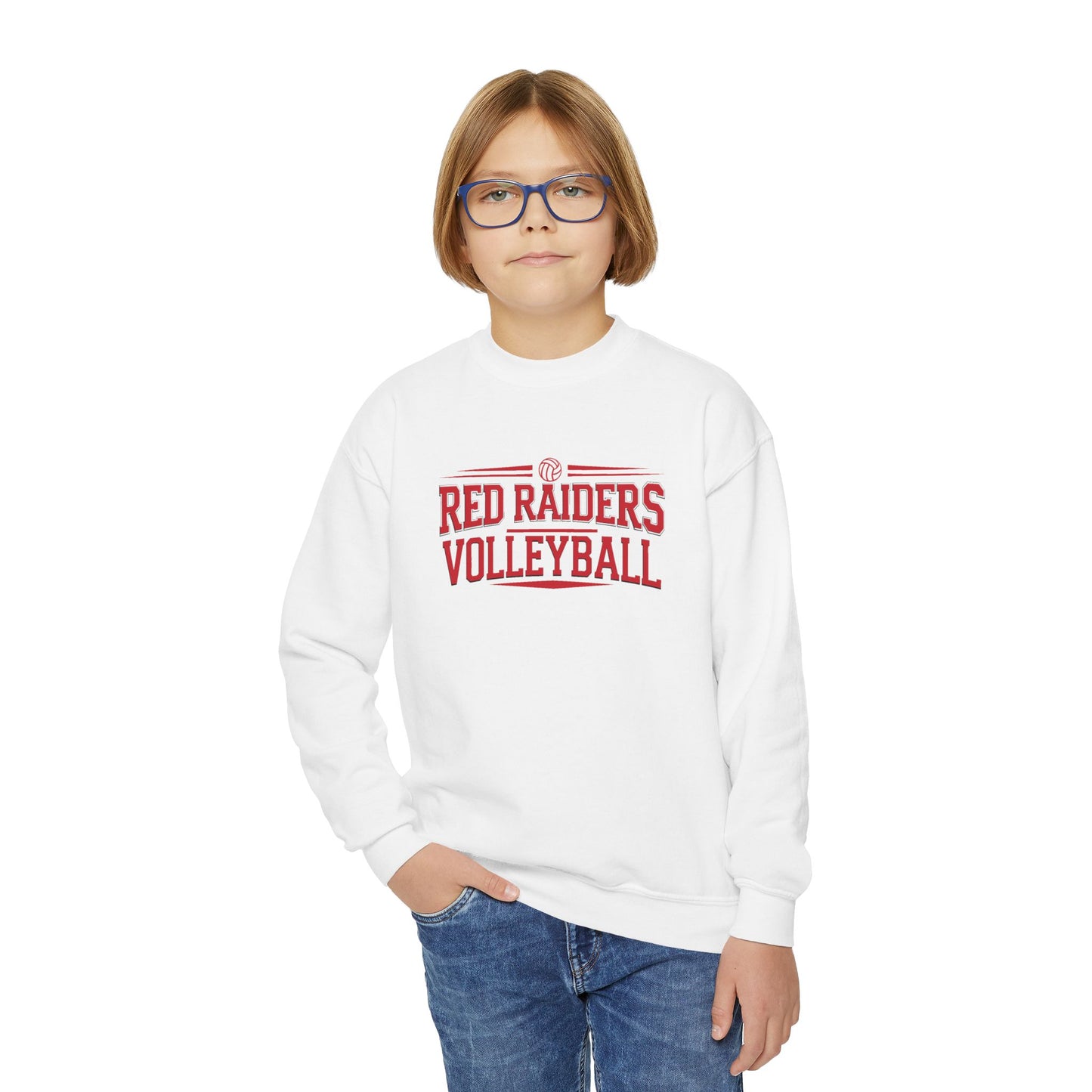 Youth Crewneck Sweatshirt \ Marion County Red Raiders Volleyball \ MCV2