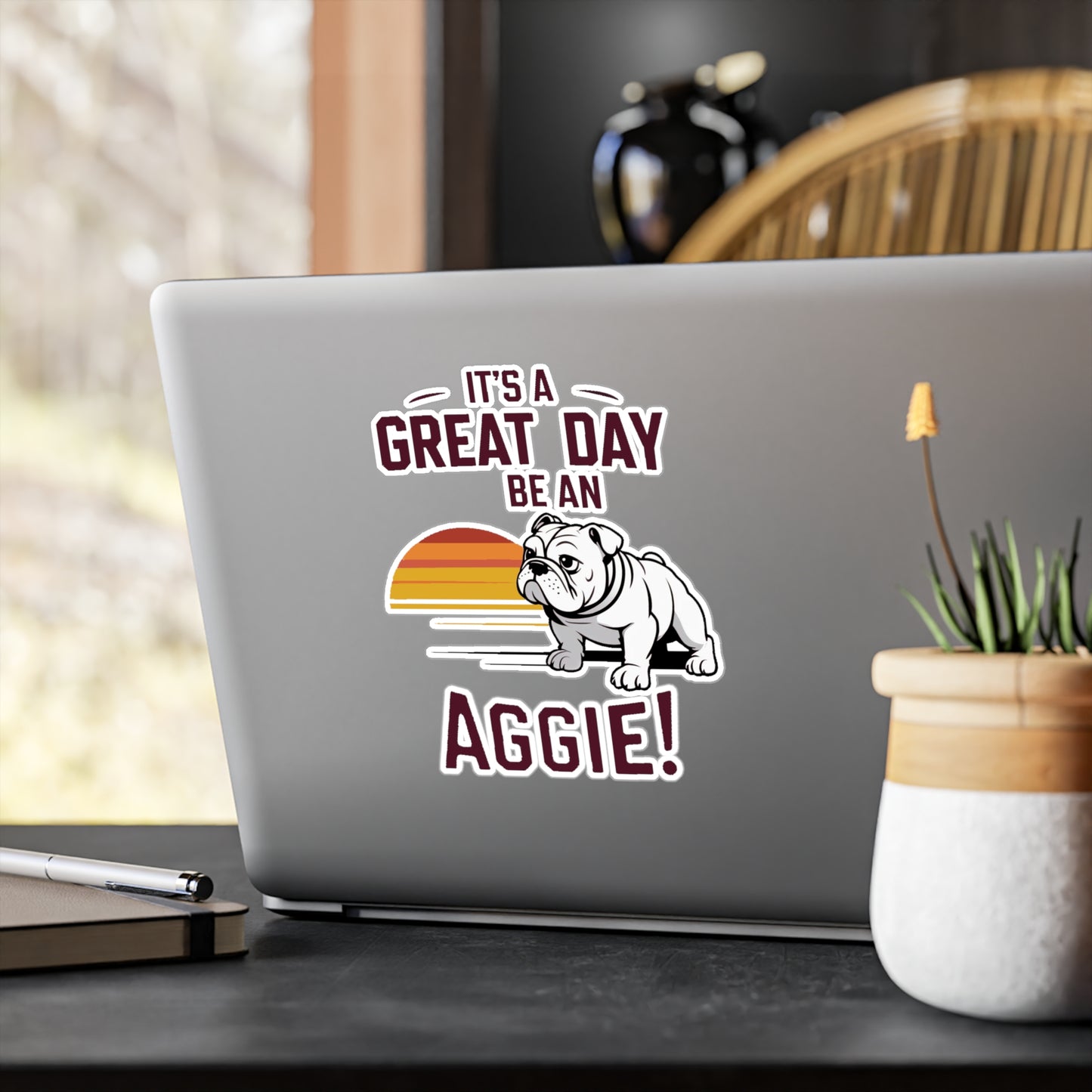 Kiss-Cut Vinyl Decal \ It's a Great Day to be an Aggie! \ GDA3