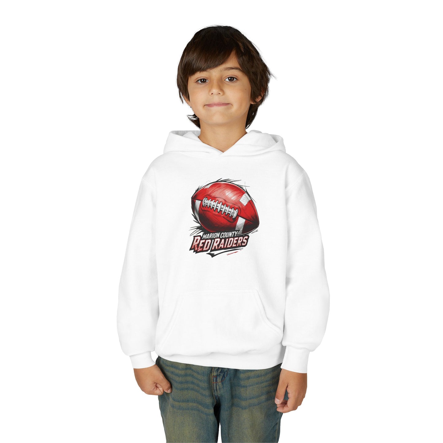 Youth Hoodie Sweatshirt \ Marion County Red Raiders Football \ MCF1