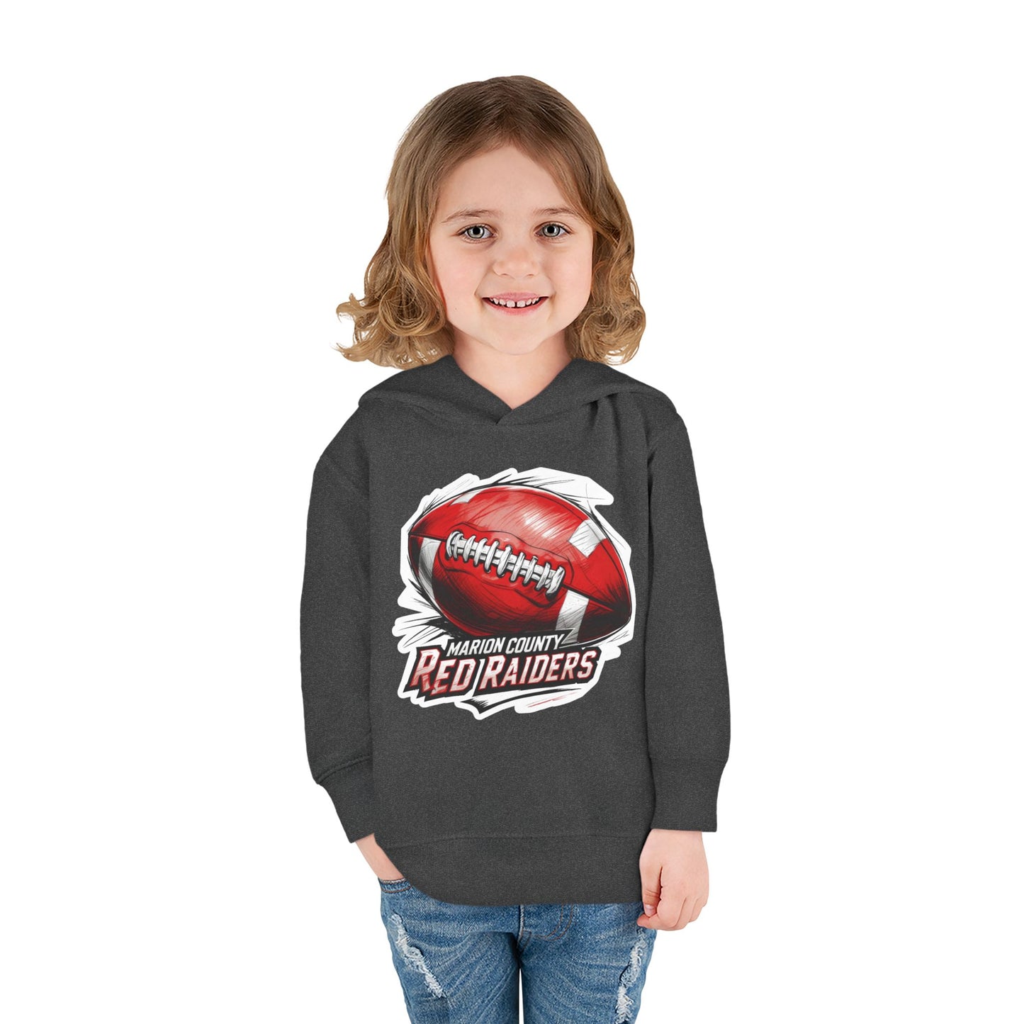 Toddler Hoodie Sweatshirt \ Marion County Red Raiders Football \ MCF1