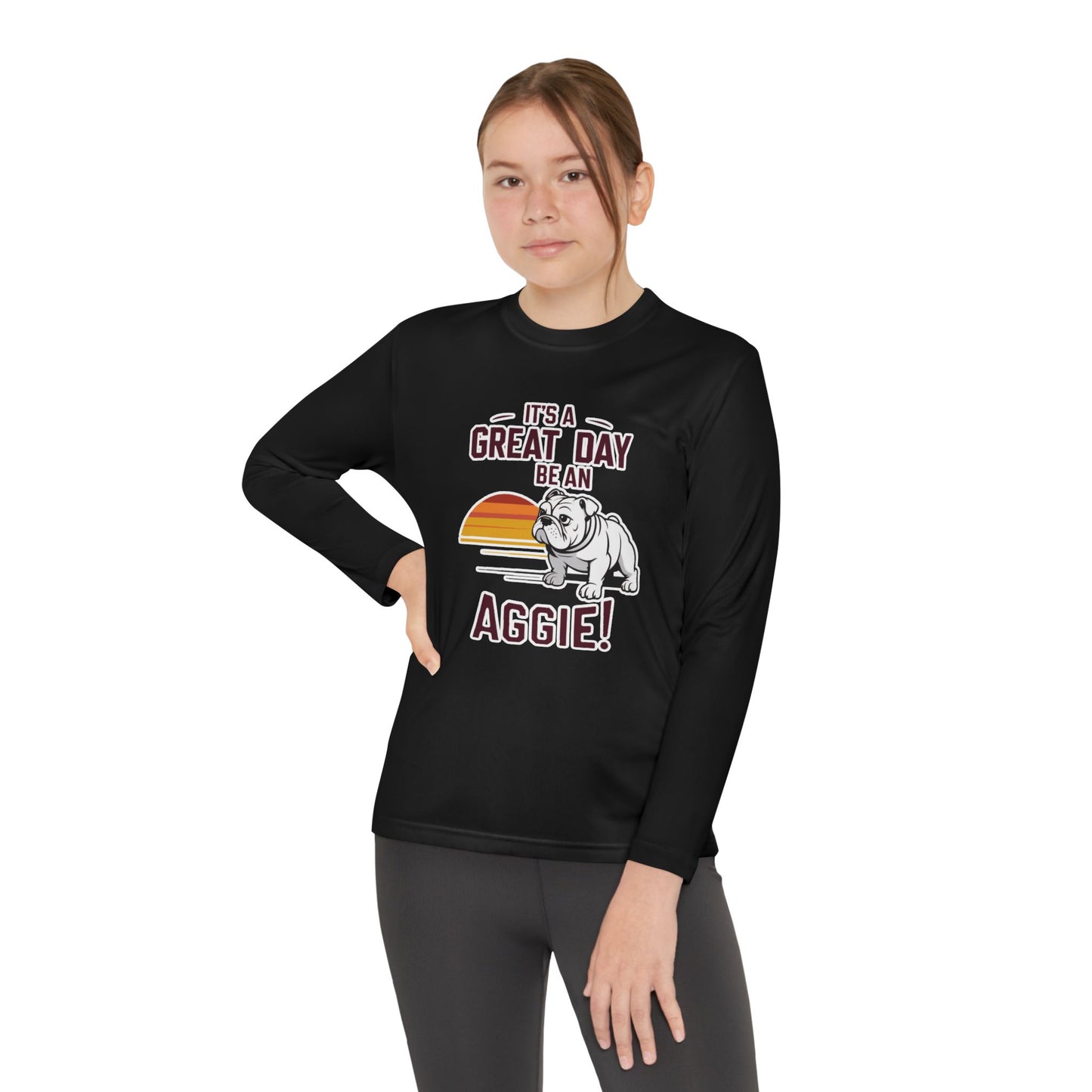 Youth Long Sleeve Tee \ It's a Great Day to be an Aggie! \ GDA3