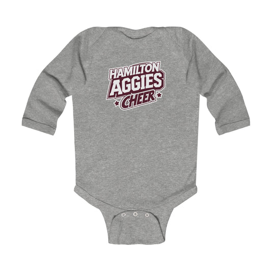 Long Sleeve Baby Bodysuit \ Hamilton Aggies Cheer \ HAC1