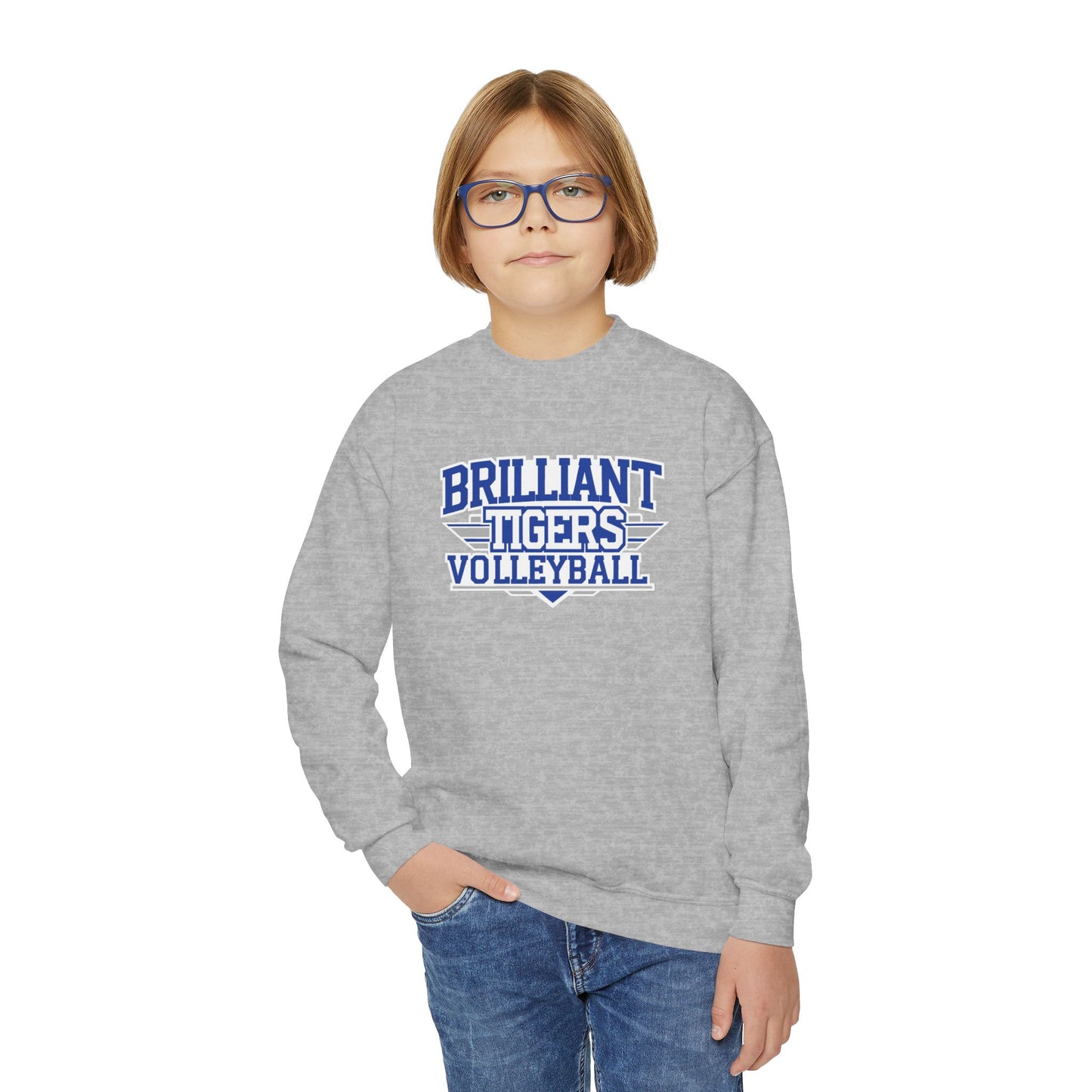 Youth Crewneck Sweatshirt \ Brilliant Tigers Volleyball \ BTV2
