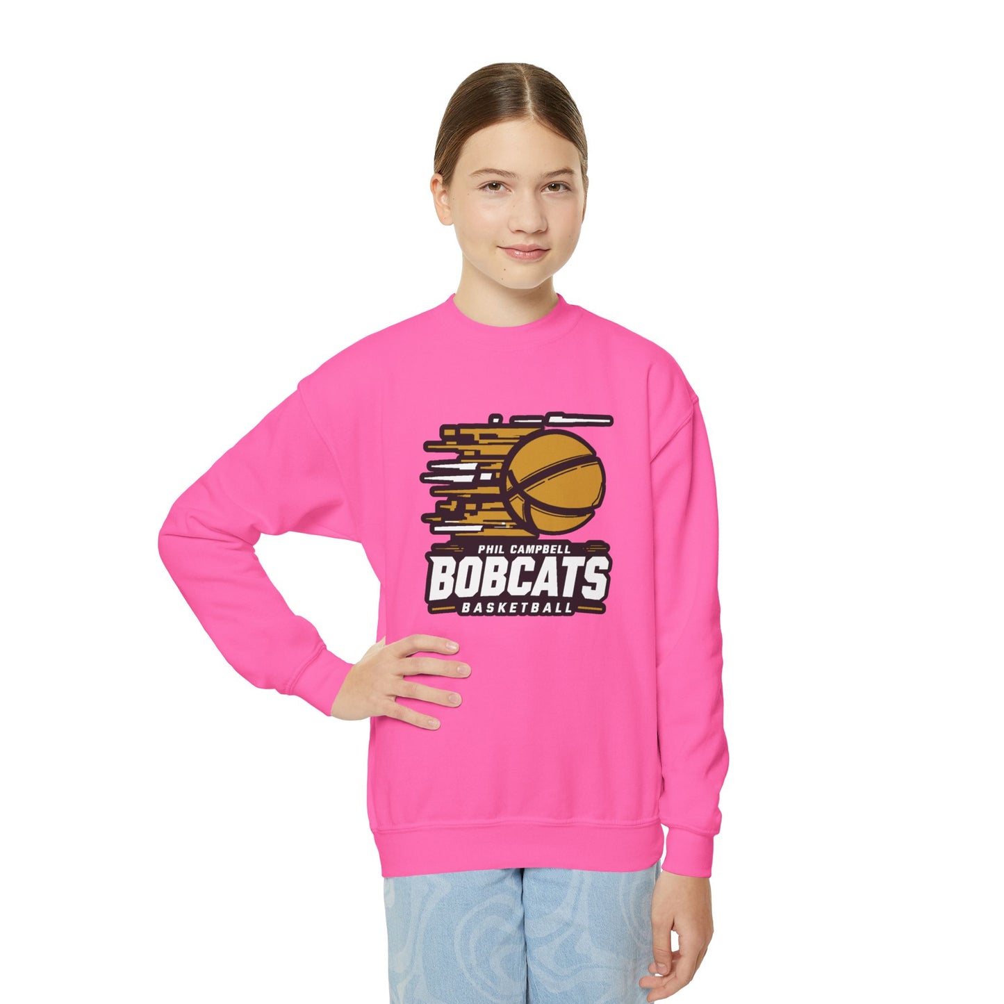 Youth Crewneck Sweatshirt \ Phil Campbell Bobcats Basketball \ PCBBK2