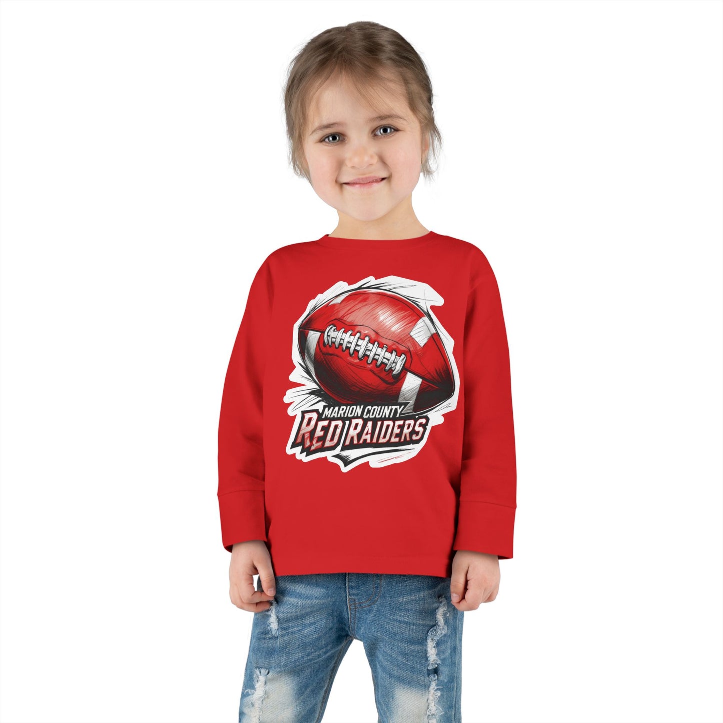 Toddler Long Sleeve Tee \ Marion County Red Raiders Football \ MCF1