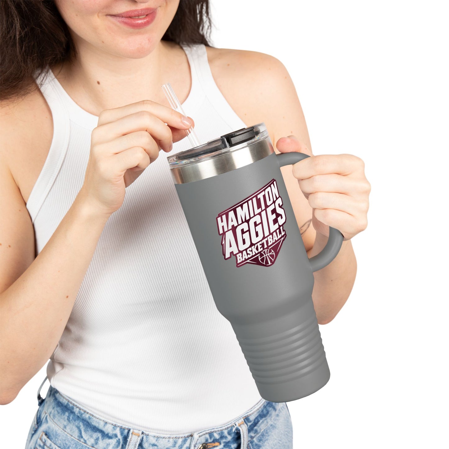 40oz Insulated Tumbler \ Hamilton Aggies Basketball \ HABB2