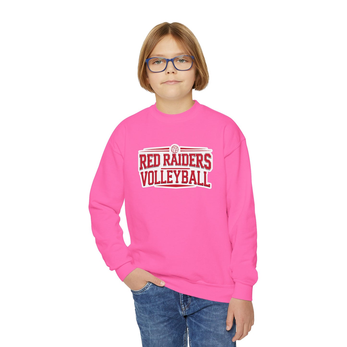 Youth Crewneck Sweatshirt \ Marion County Red Raiders Volleyball \ MCV2