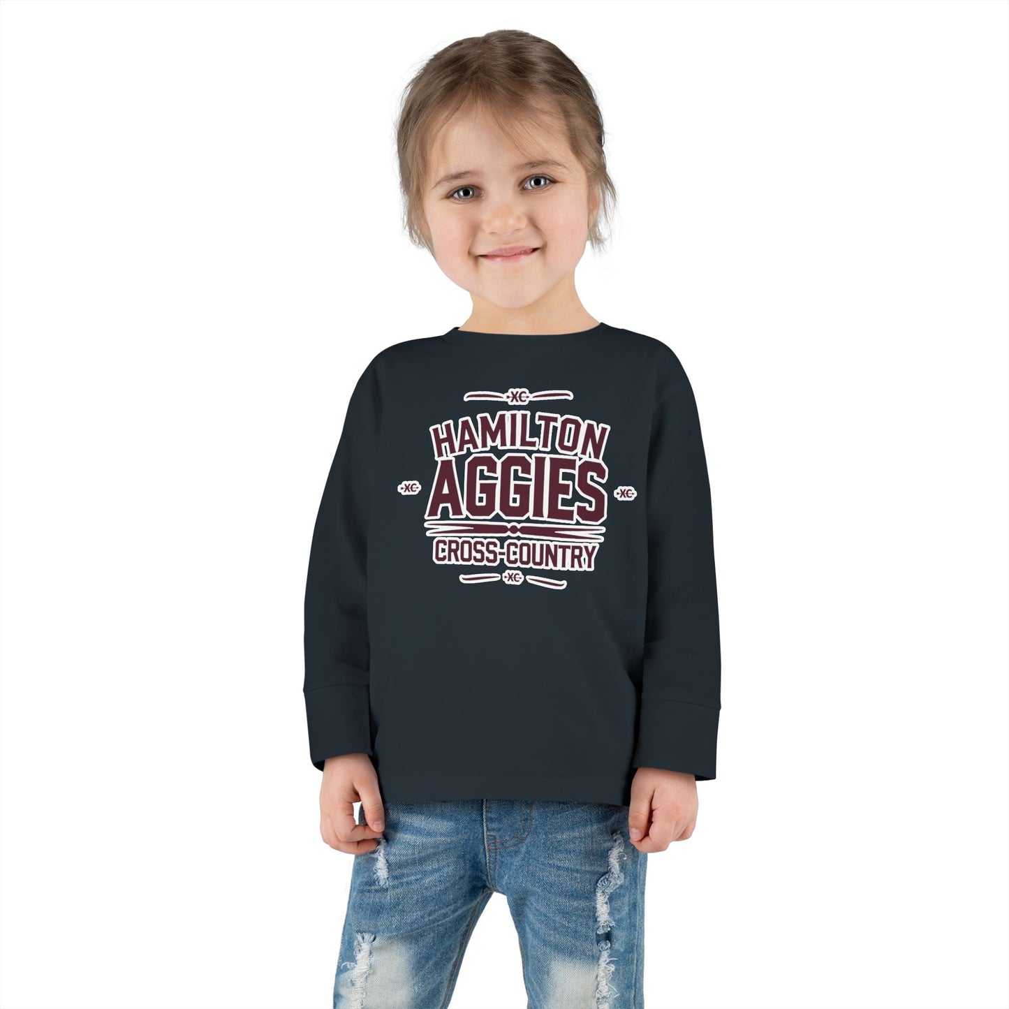 Toddler Long Sleeve Tee \ Hamilton Aggies Cross-Country \ HCC1