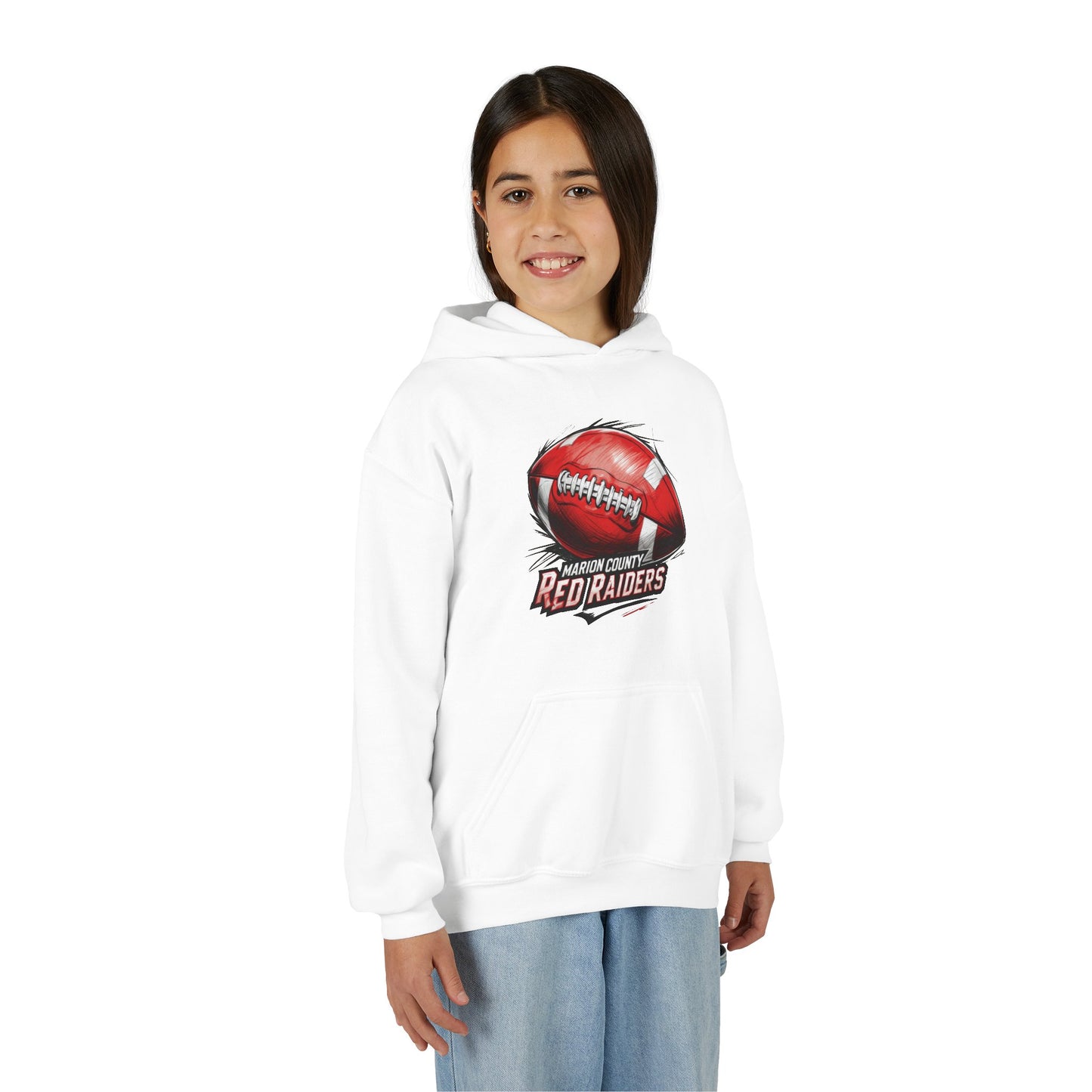Youth Hoodie Sweatshirt \ Marion County Red Raiders Football \ MCF1