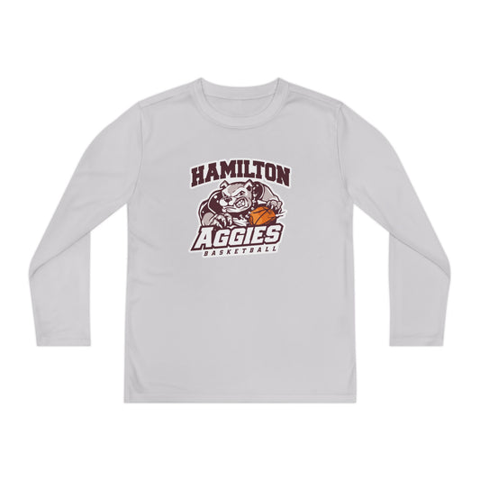Youth Long Sleeve Tee \ Hamilton Aggies Basketball \ HABB1