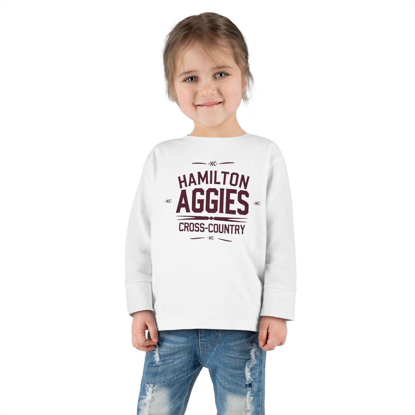 Toddler Long Sleeve Tee \ Hamilton Aggies Cross-Country \ HCC1