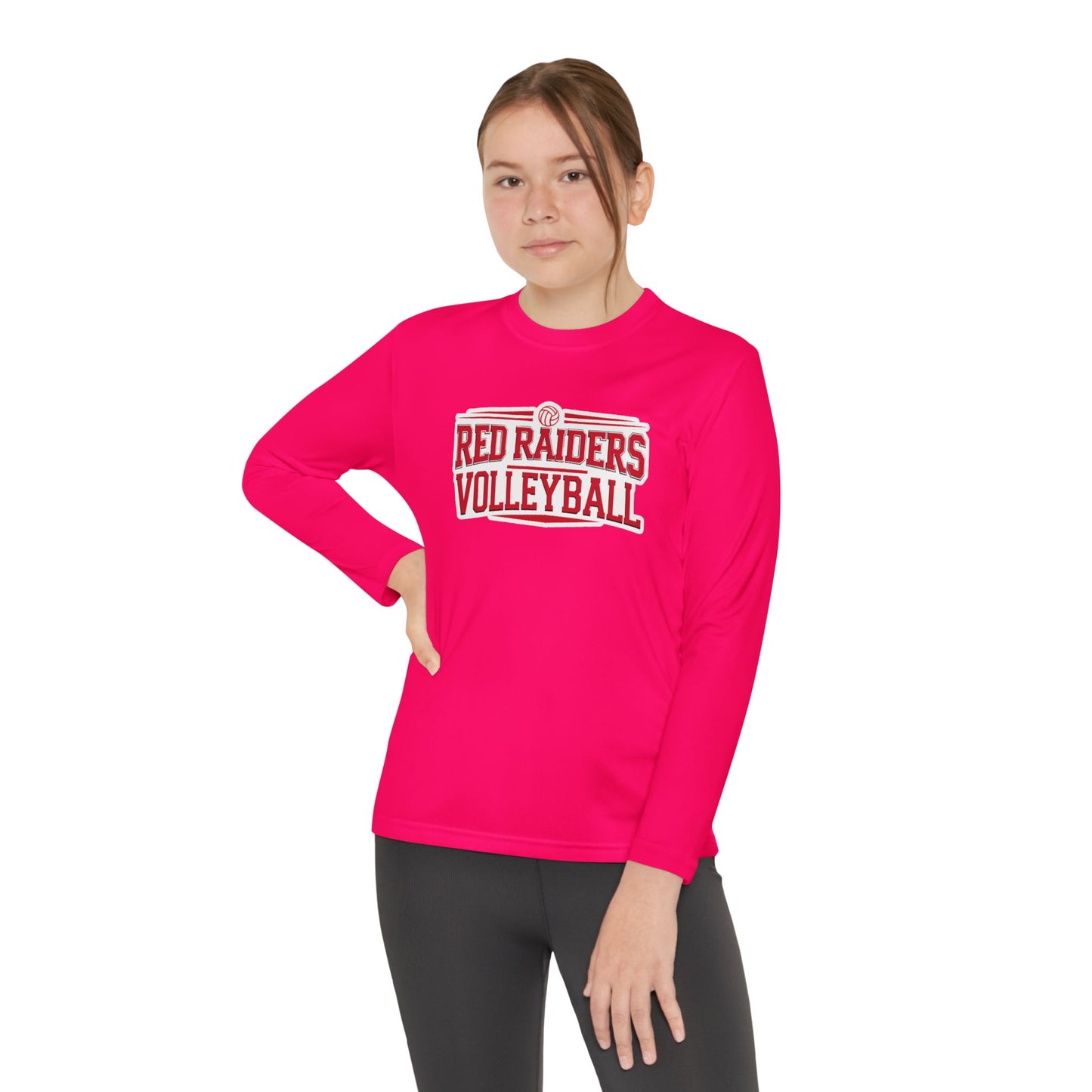 Youth Long Sleeve Tee \ Marion County Red Raiders Volleyball \ MCV2