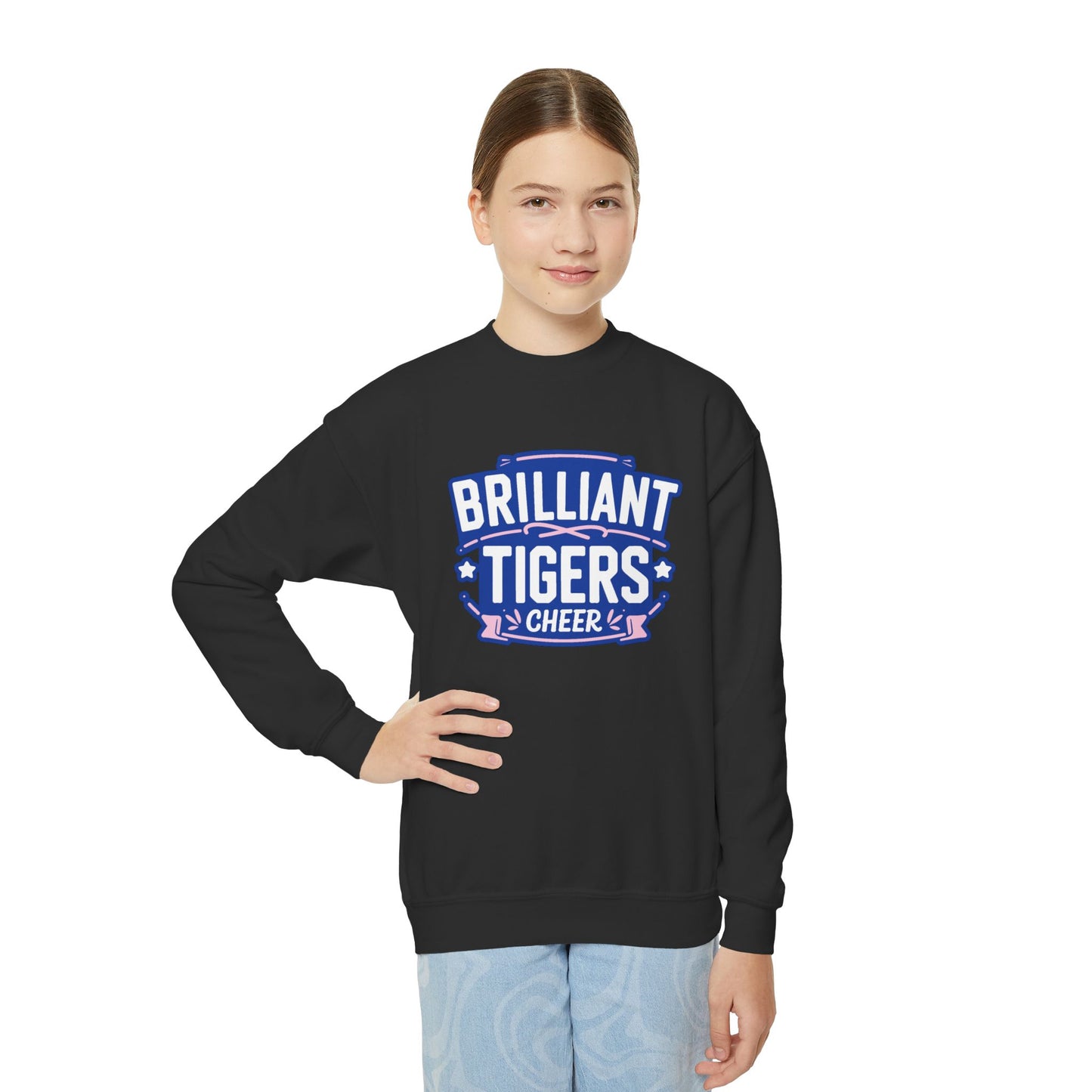Youth Crewneck Sweatshirt \ Brilliant Tigers Cheer \ BTC2