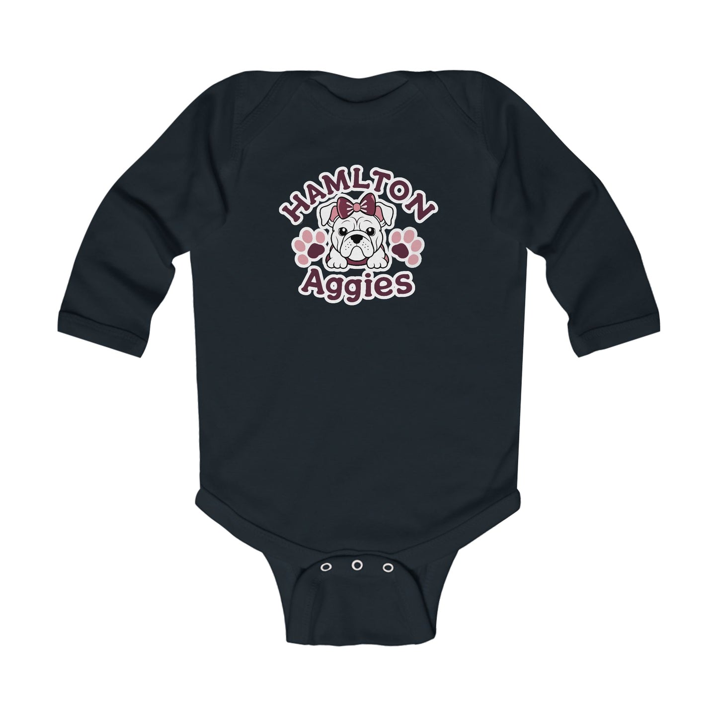 Long Sleeve Baby Bodysuit \ Hamilton Aggies \ HAG3