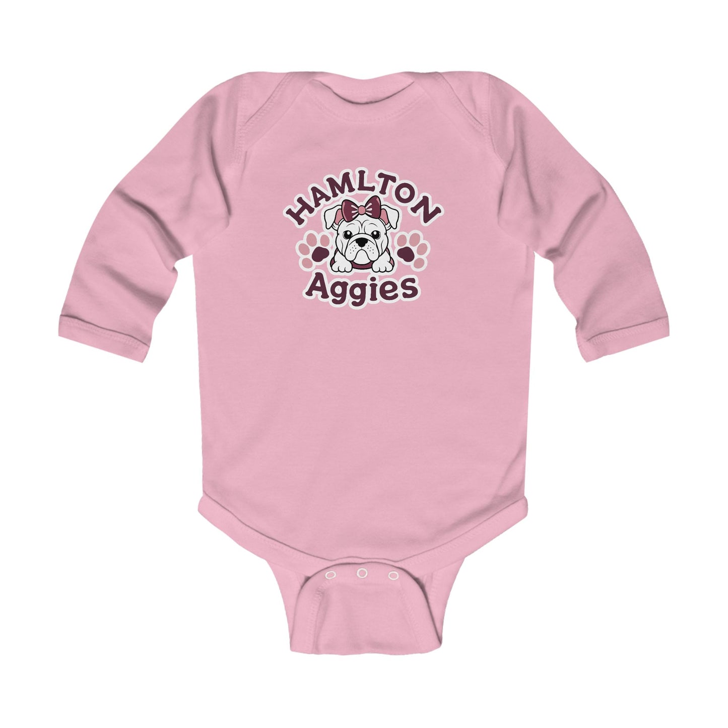 Long Sleeve Baby Bodysuit \ Hamilton Aggies \ HAG3