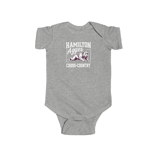 Short Sleeve Baby Bodysuit \ Hamilton Aggies Cross-Country \ HCC2