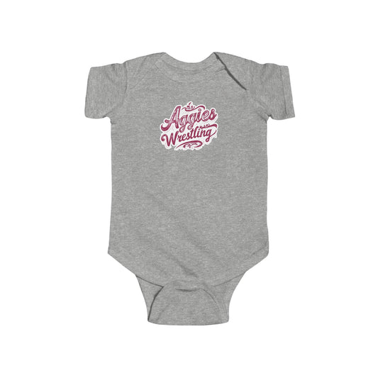 Short Sleeve Baby Bodysuit \ Hamilton Aggies Wrestling \ HAWG2