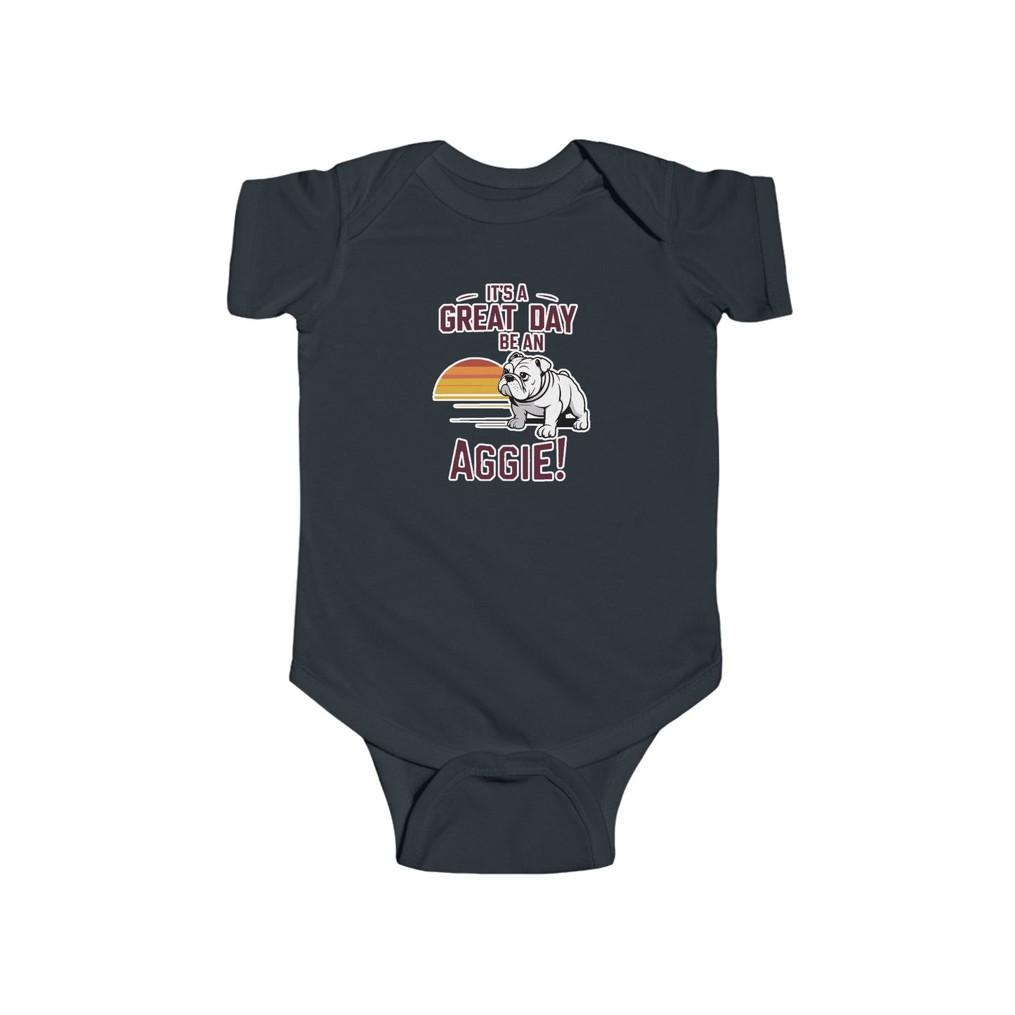 Short Sleeve Baby Bodysuit \ It's a Great Day to be an Aggie! \ GDA3