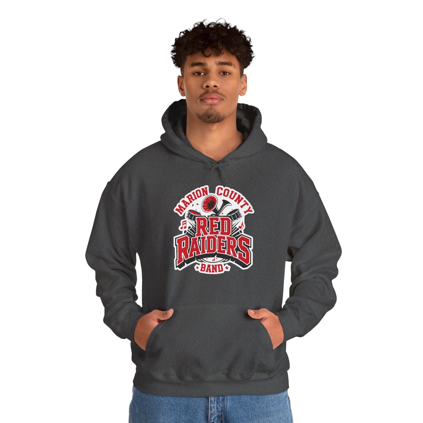 Adult Hoodie Sweatshirt \ Marion County Red Raiders Band \ MCB2