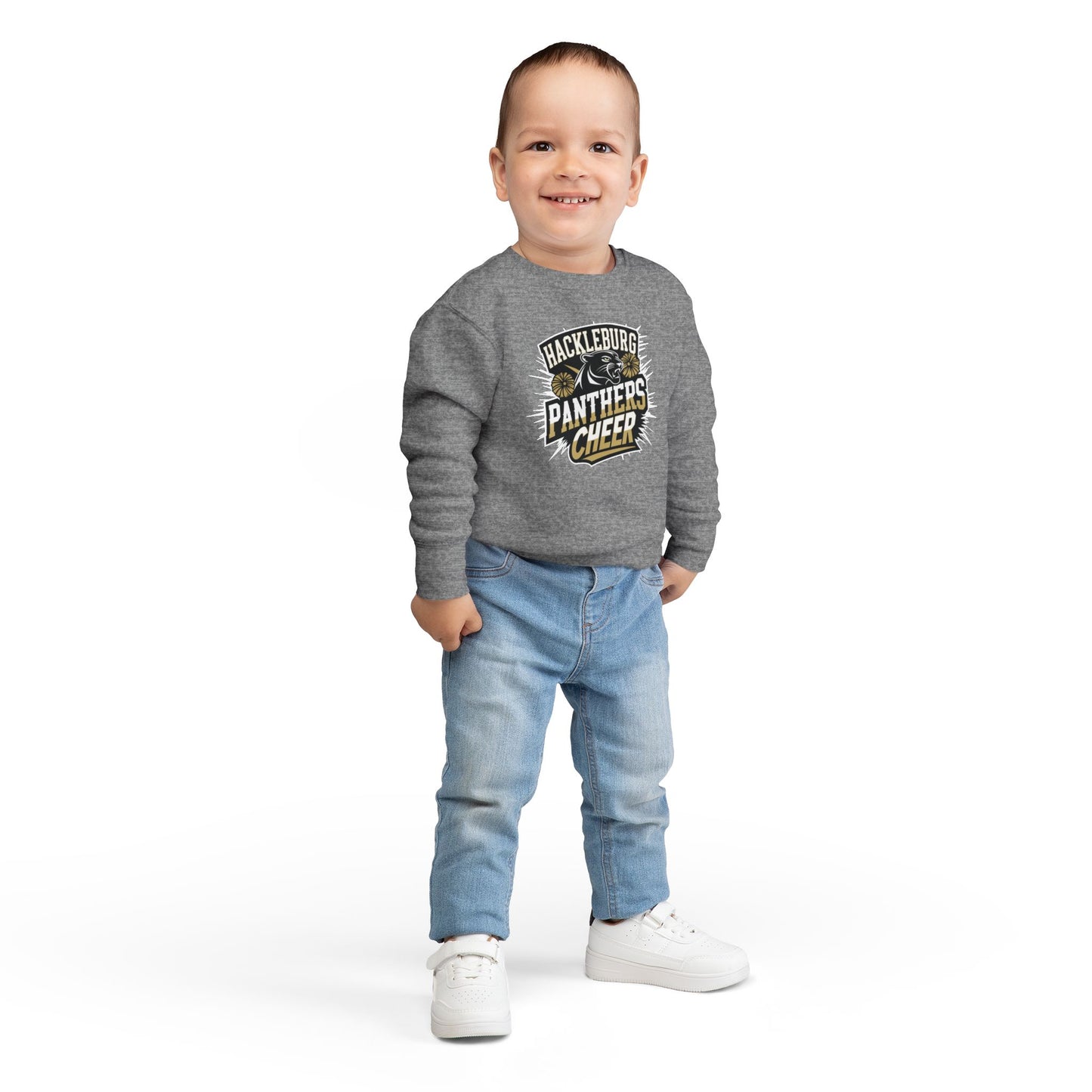 Toddler Crewneck Sweatshirt \ Hackleburg Panthers Cheer \ HPC1