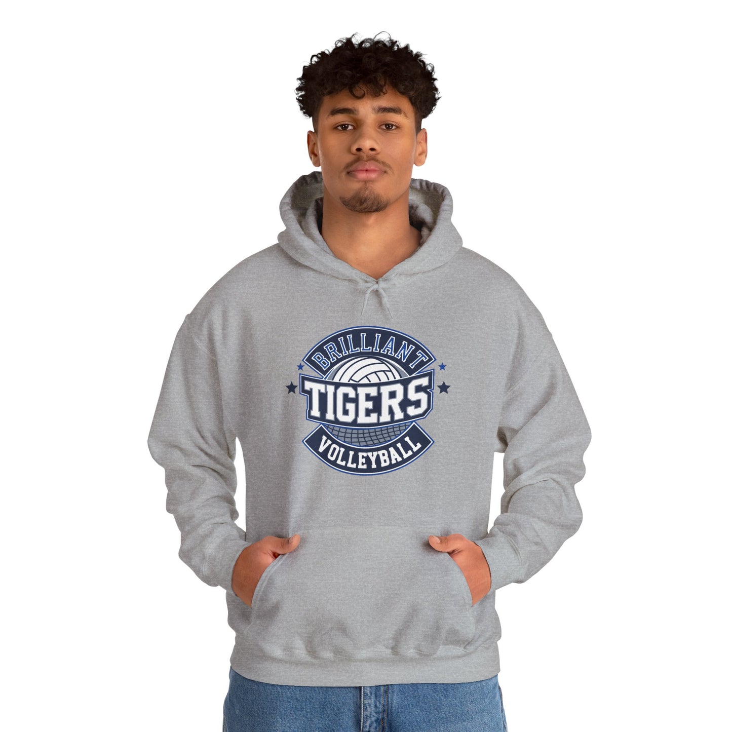 Adult Hoodie Sweatshirt \ Brilliant Tigers Volleyball \ BTV1