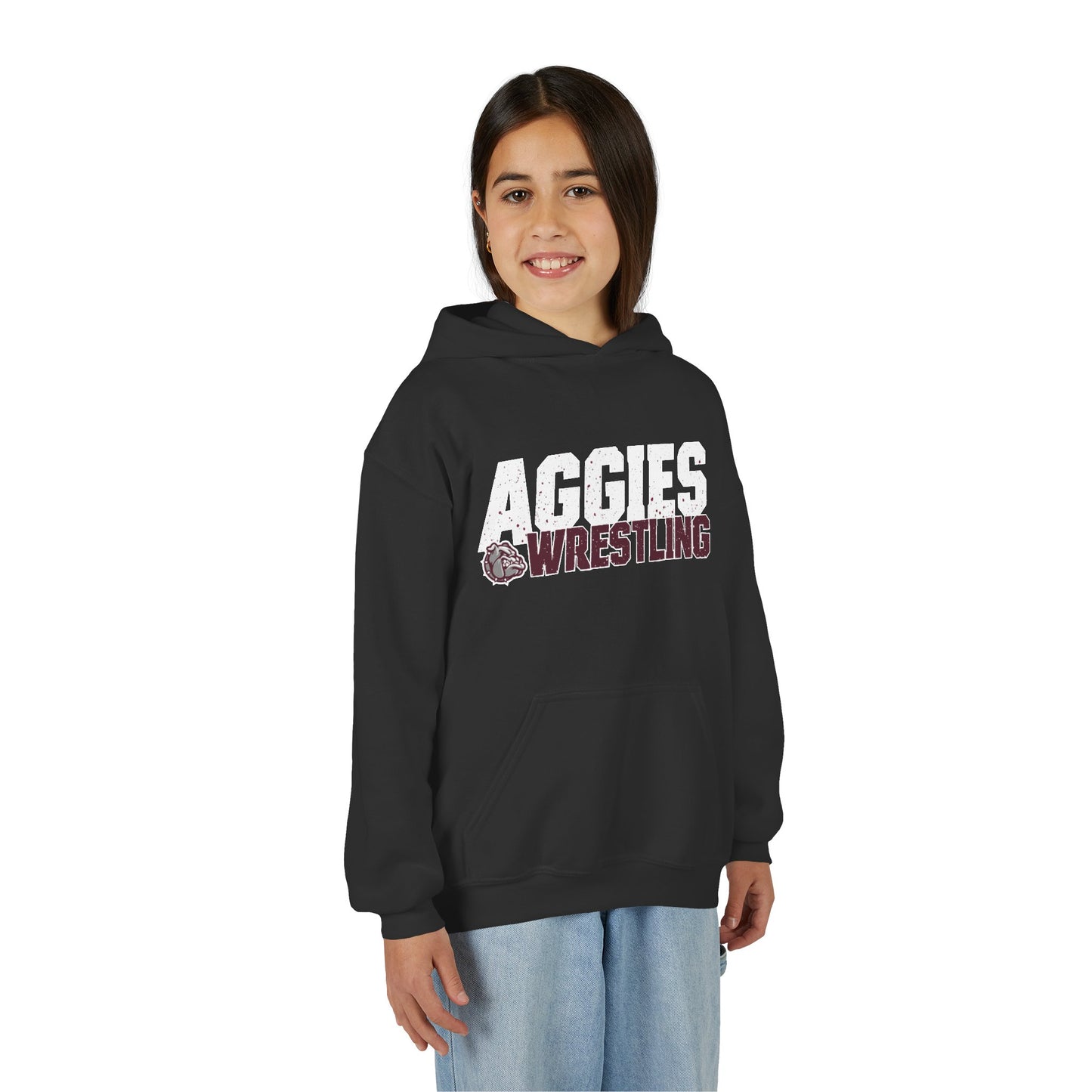 Youth Hoodie Sweatshirt \ Hamilton Aggies Wrestling \ HAW3