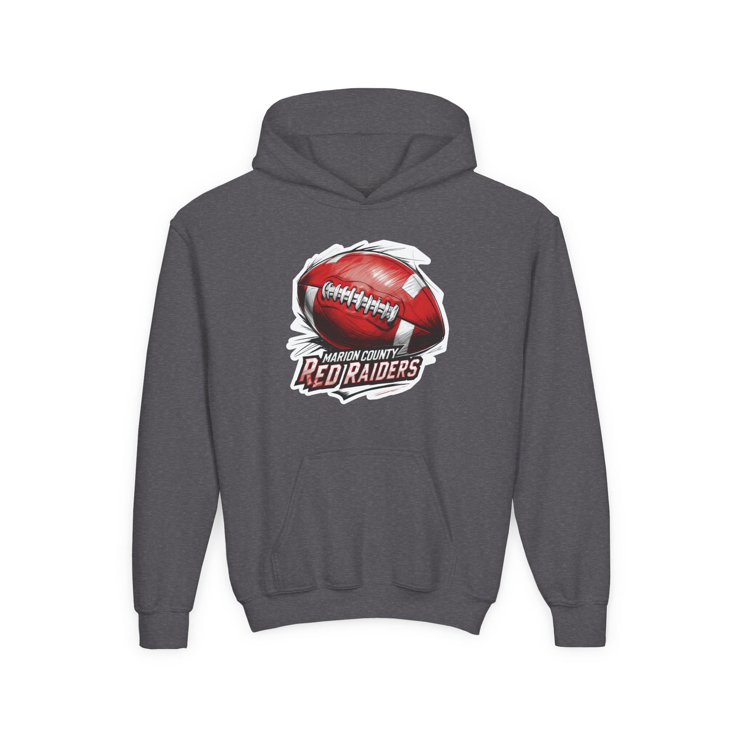 Youth Hoodie Sweatshirt \ Marion County Red Raiders Football \ MCF1