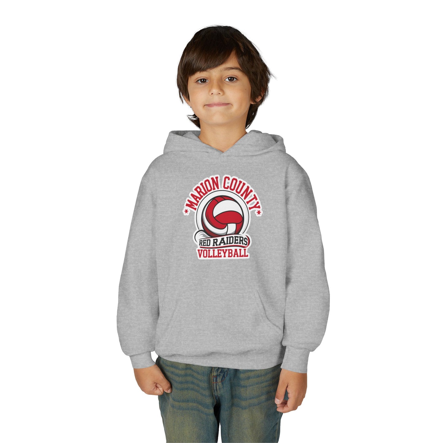 Youth Hoodie Sweatshirt \ Marion County Red Raiders Volleyball \ MCV1
